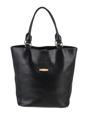 Vintage Le Roseau Medium Hobo Bucket Bag in black leather